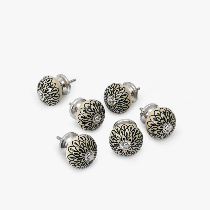 Abstract Foral Ceramic Knobs