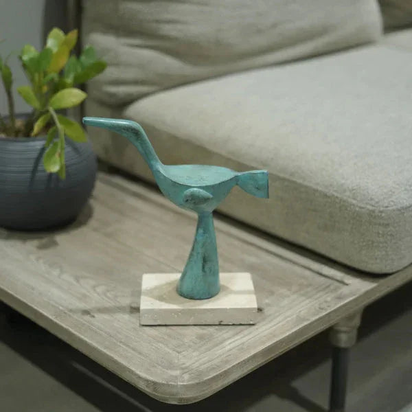 Verdant Grace - Metal Flightless Bird Sculpture