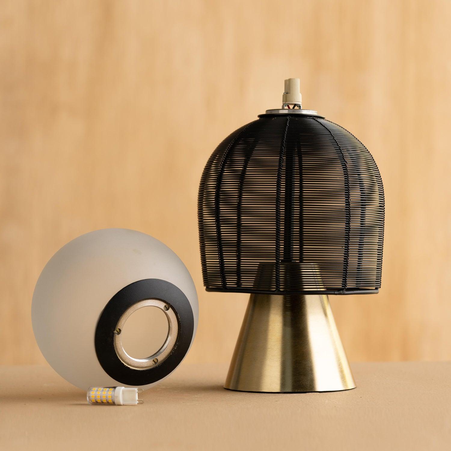 Totem Black Table Lamp | Designer Table Light Lamp for Living Room | Bedroom Side Table Lamps