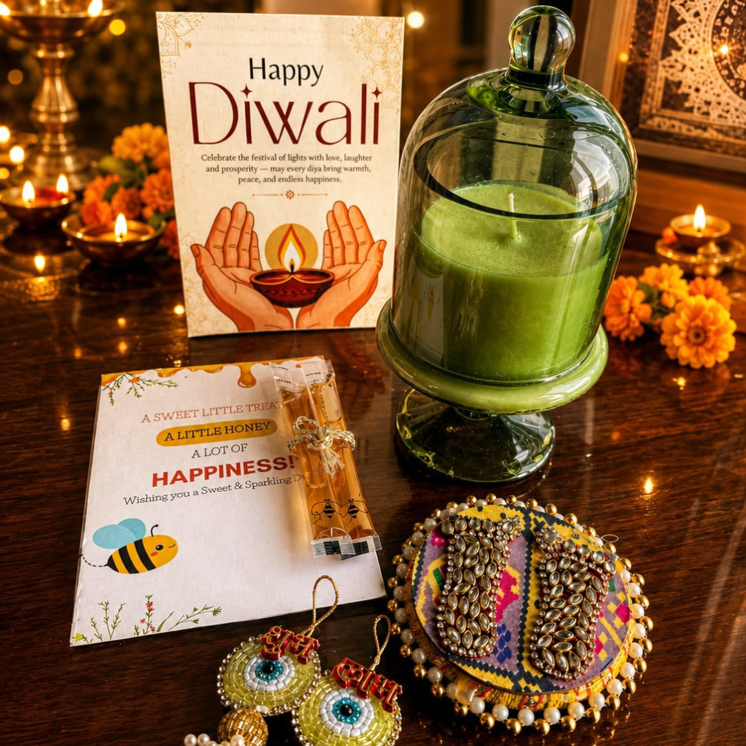 Emerald Glow Diwali Candle Gift Hamper