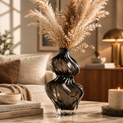 Sway Black Glass Vase