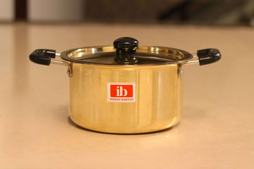 Golden Brass Top Stew Pan for Cookware | Stewing & Cooking Pot