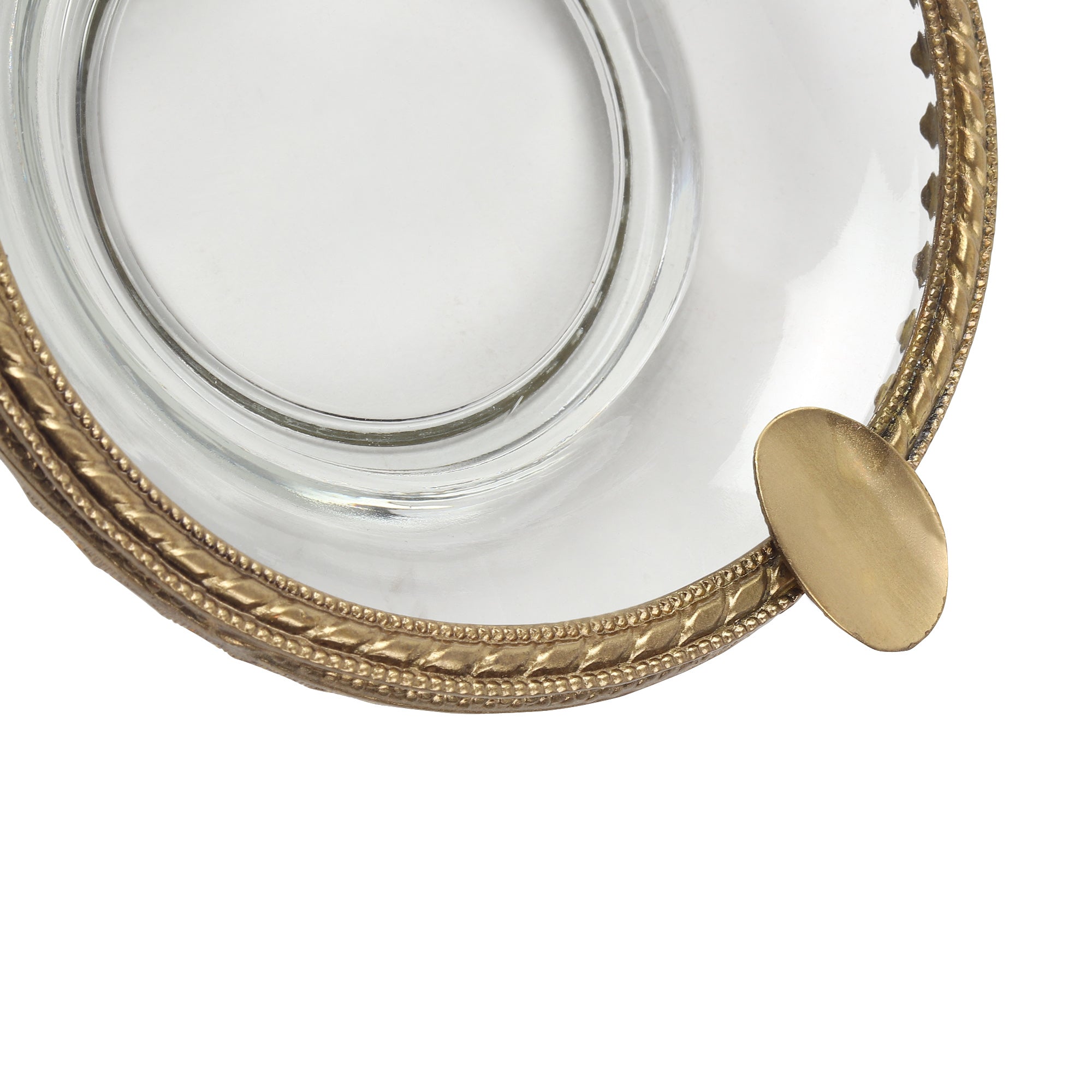 Crystal Ashtray with Brass Accent | Designer Ashtray for Home Décor