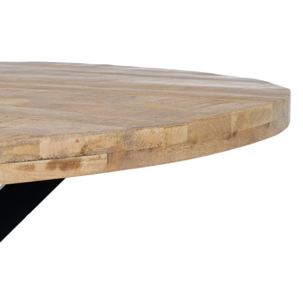 Canberra Rough Mango Wood Round Dining Table | Sheesham Wood