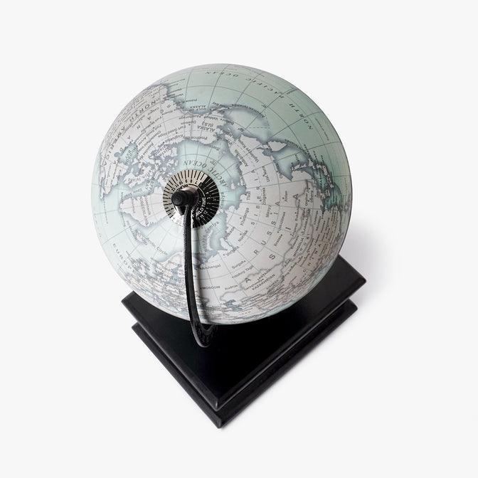 Pastel Yellow Wooden World Globe With Storage Drawer For Home & Office