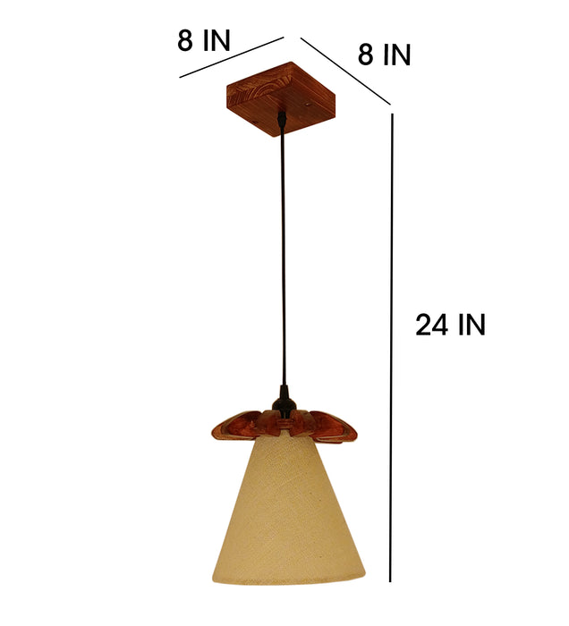 Whirl Brown Wooden Single Hanging Lamp