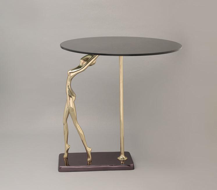 Ballerina Sofa Side Table for Living Room | Designer Corner Table | Glass End Table