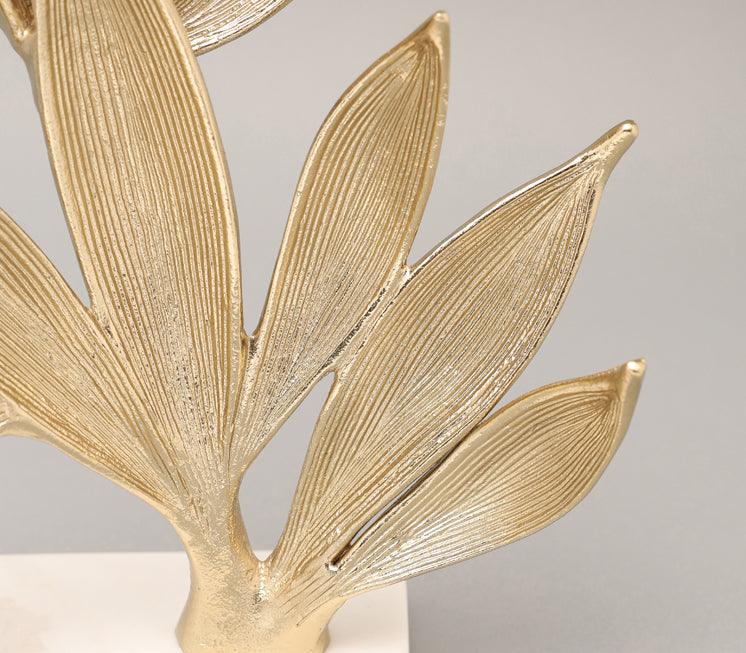 Enclosed Leaf Sculpture | Designer Showpiece for Home Decor