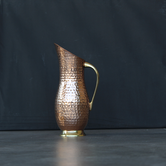 Stylish Copper Hammered Water Jug | Tumbler & Water Pitcher