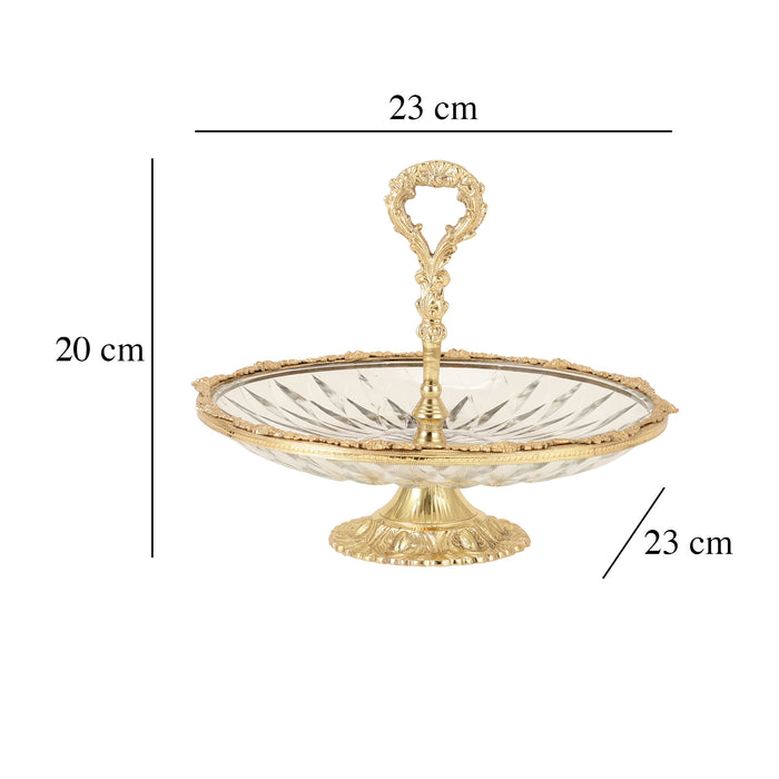 Spearhead Crystal Cake Stand In Gold