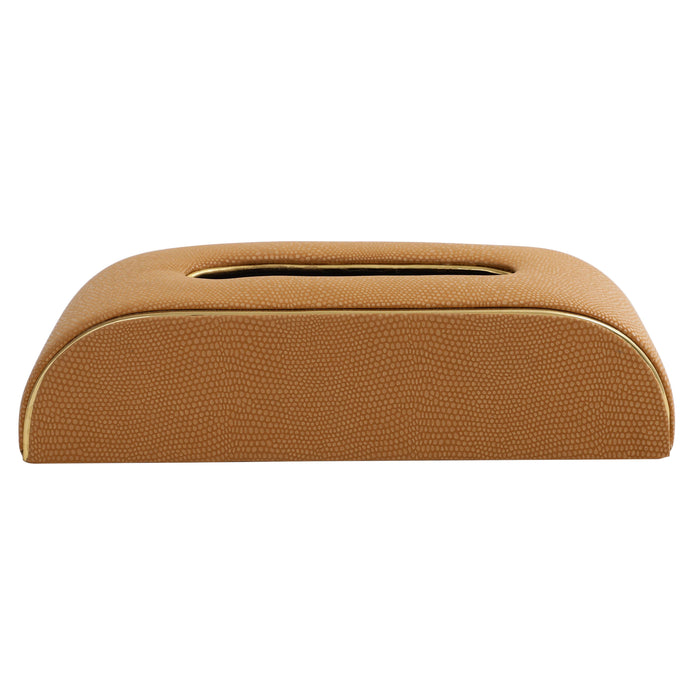 Sleek Slant Leather Napkin Box | Tissue Paper Holder