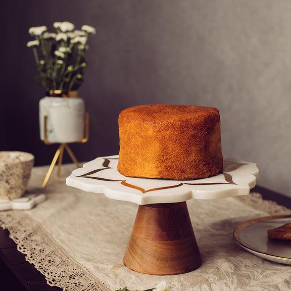 Marble Brass Flower Cake Stand