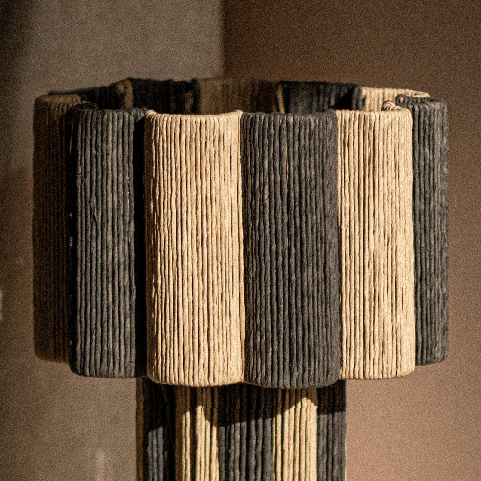 Kenji Black Table Lamp | Rafia & Metal Designer Desk Lamp for Living Room