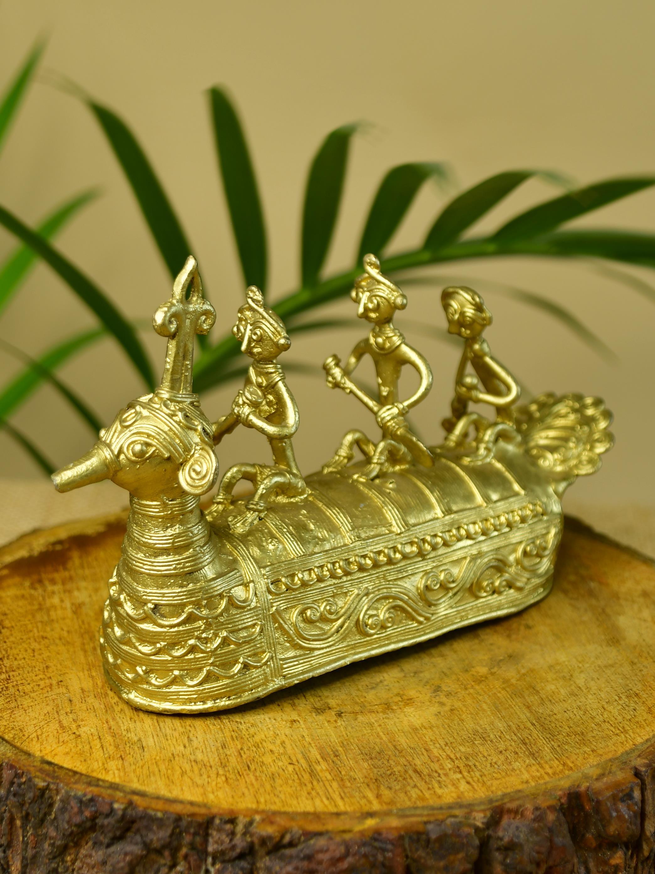 Premium Brass Dhokra Art Ancient Boat