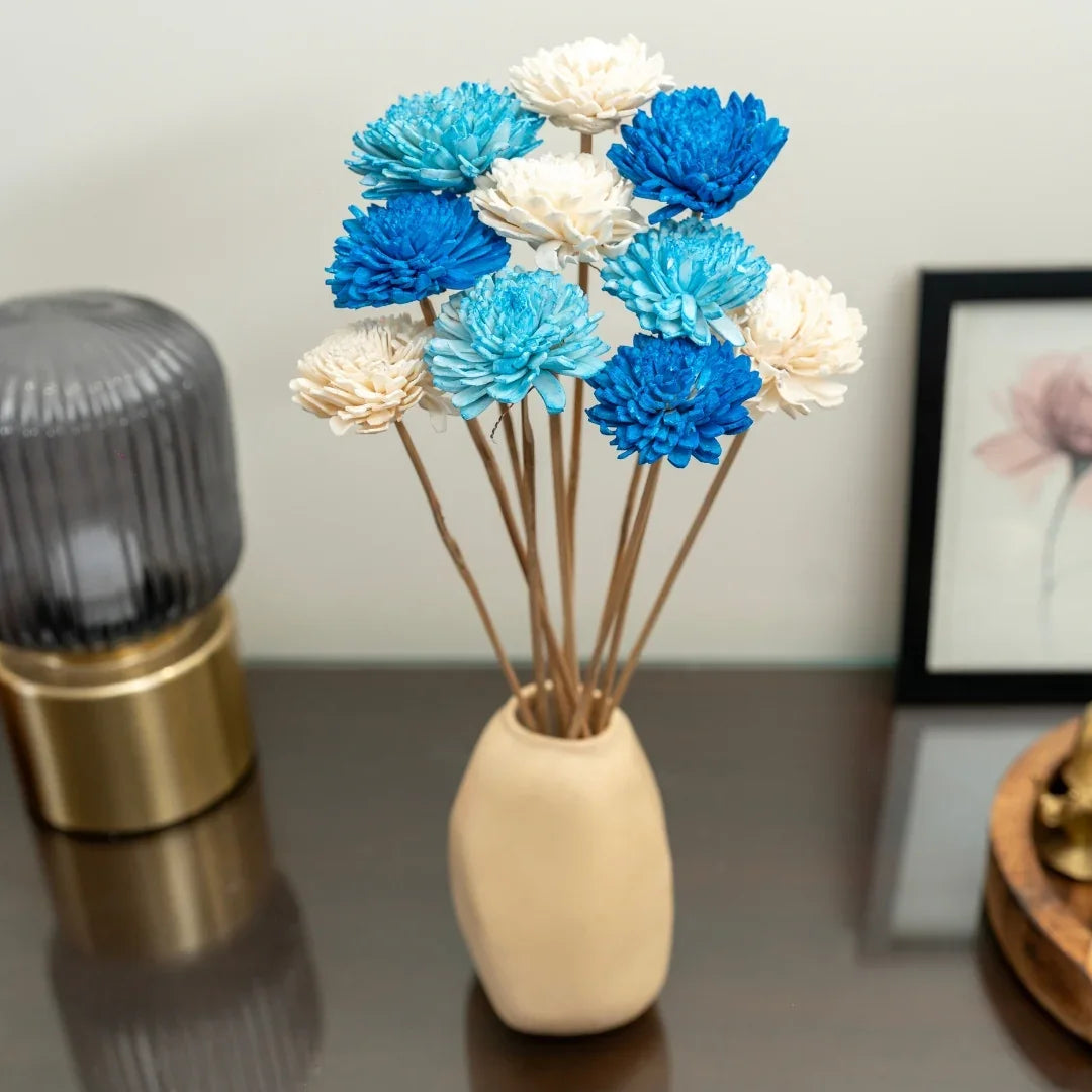 Ziniya - 6 cm | Dark Blue, Sky Blue and White