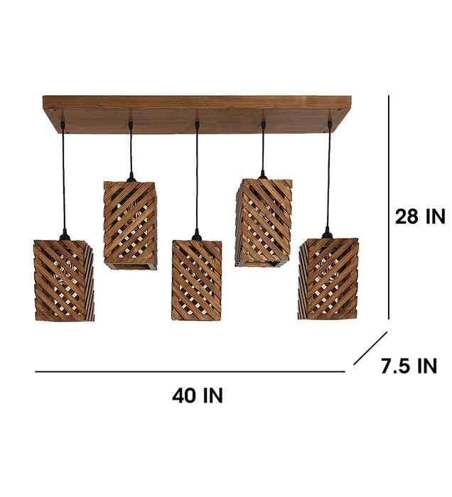 Oblique Wooden Hanging Light 5 Series & Pendant Lamps for Home