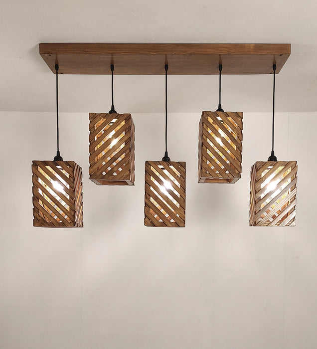 Oblique Wooden Hanging Light 5 Series & Pendant Lamps for Home