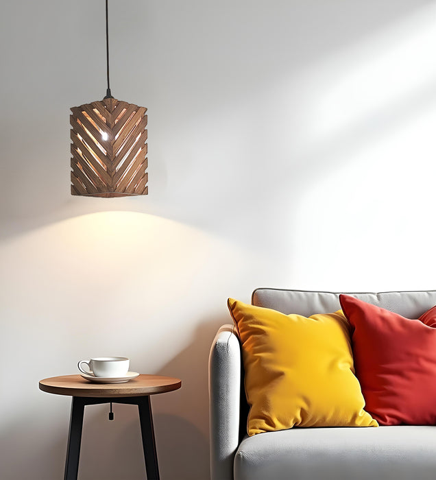 Oblique Wooden Single Hanging Light | Pendant Lamp | Ceiling Lights