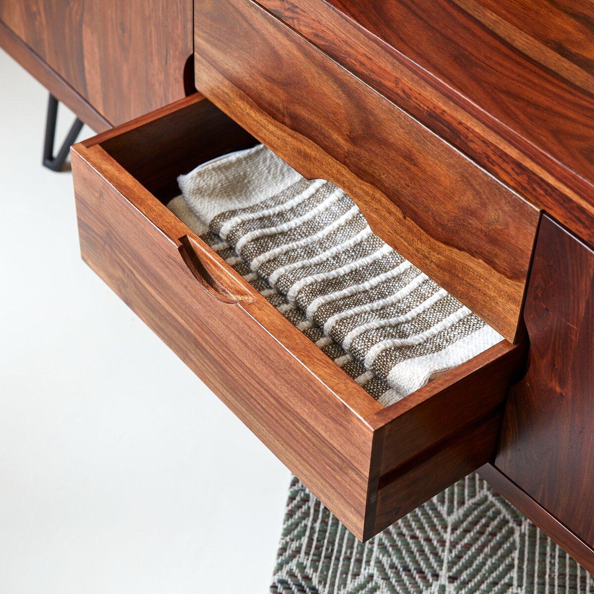 Kelpie Solid Sheesham Wood TV Unit 2 Drawer 2 Door In Provincial Teak Finish