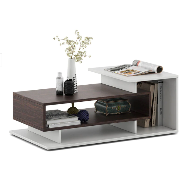 Coffee Table for Living Room with Storage Shelf - Fabelio