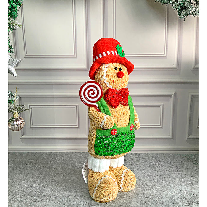 Lollipop Gingerbread Self Standing Man Christmas Table Décor and Christmas Decoration