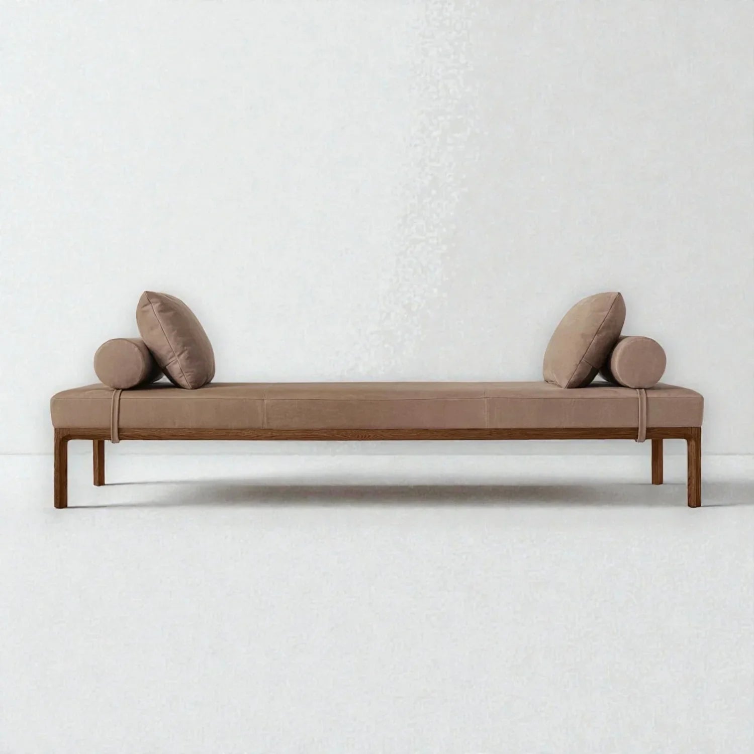 Myrion Fabric Upholstery & Ash Wood Base Daybed/Chaise
