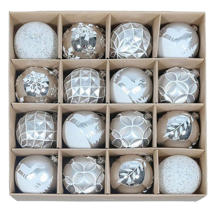 16 Pcs Christmas Ball Tree Ornaments Set |  Xmas Decoration