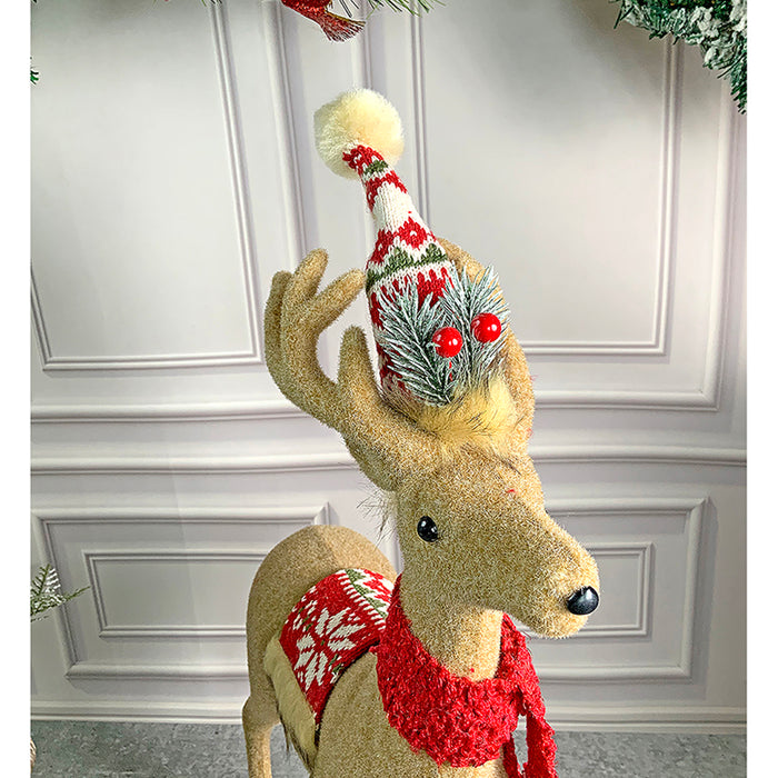 18Inches Christmas Themed Brown Deer For Christmas Decoration And Décor