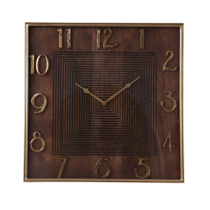 Chateau Minimal Wooden Square Wall Clock For Living Room & Bedroom