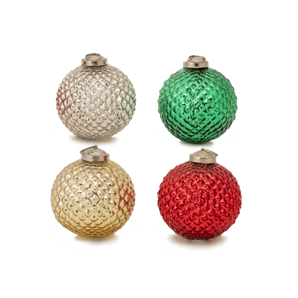 Gloria Small Christmas Ornaments Set of 4 | Tiny Xmas Baubles