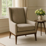 Minimalist Olive Green Thick Padded Velvet Sofa Lounge Chair with Cushion