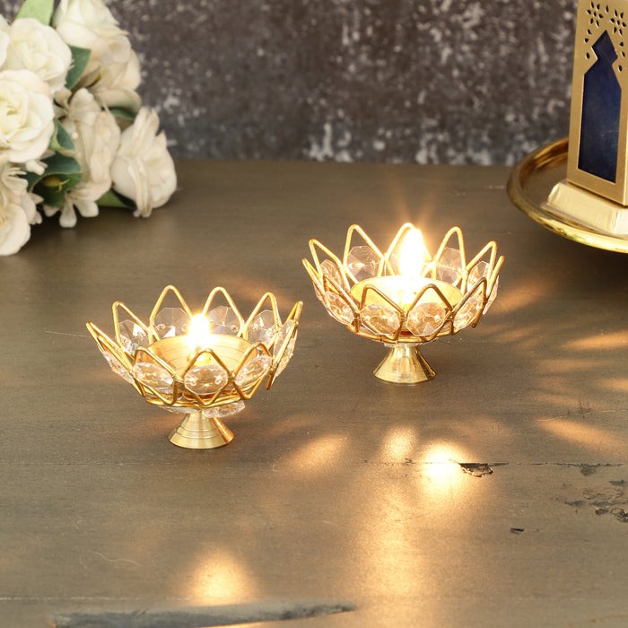 Crystal Diya Set of 2