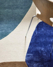 Profound Wool Viscose Rug Ivory Teal