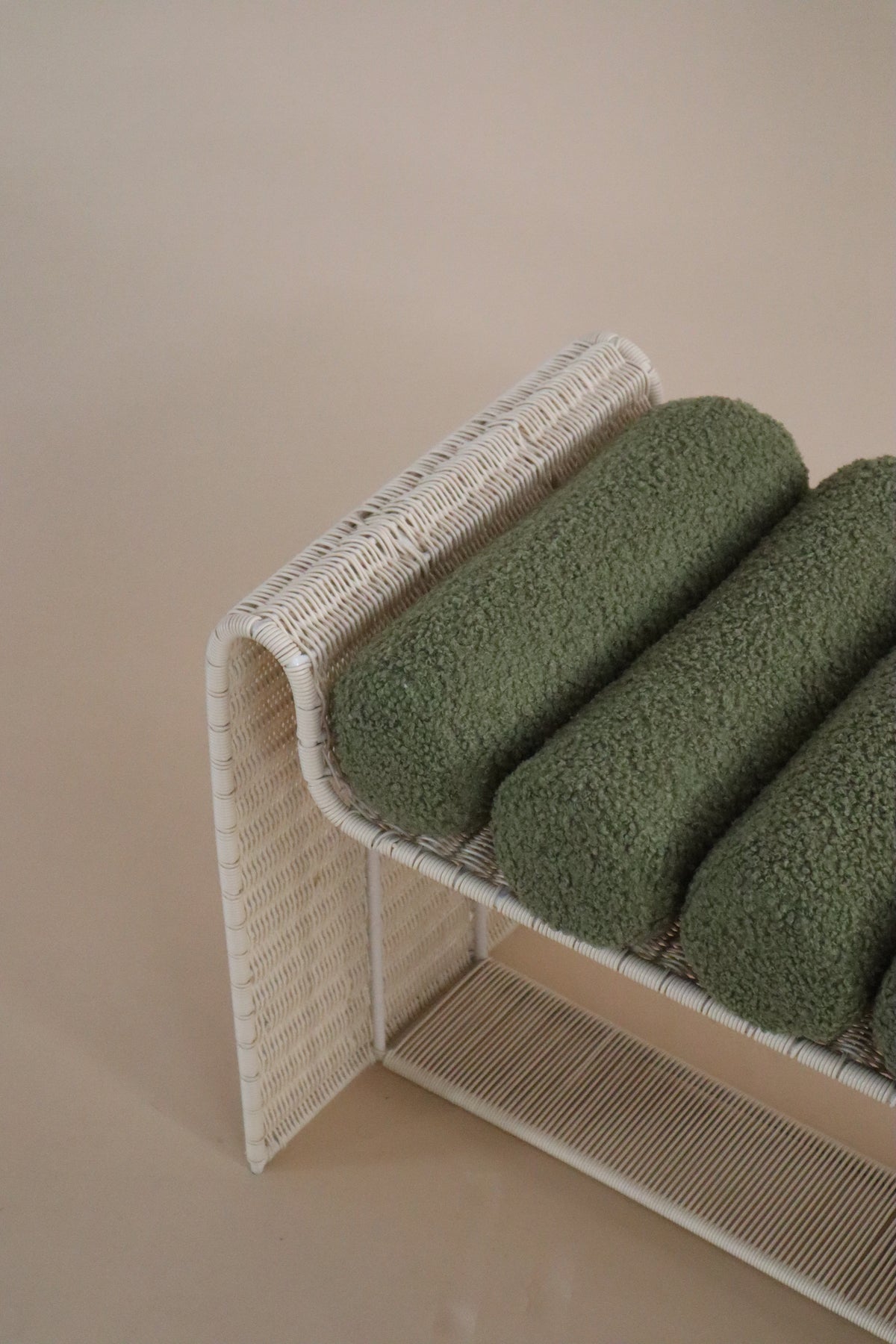 Spool Seating Bench with Storage Slot | Modern Upholstered Bench for Living Room & Bedroom