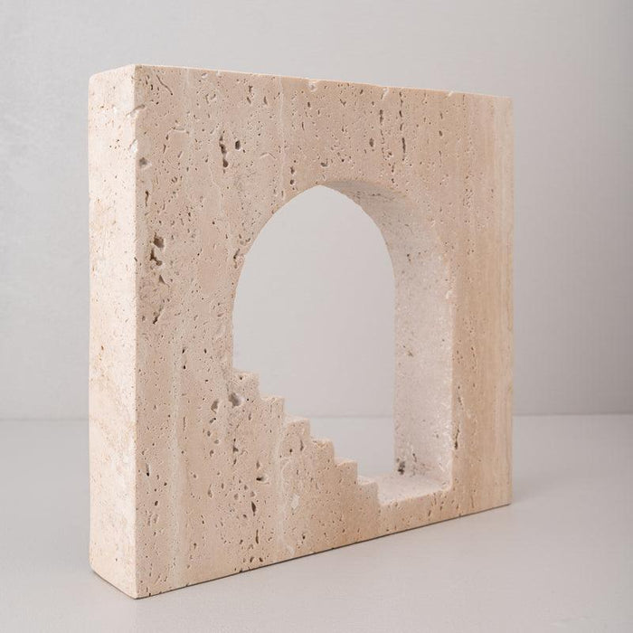 Travertine Architectural Artifact for Table Decor | Showpieces for Bedside Table