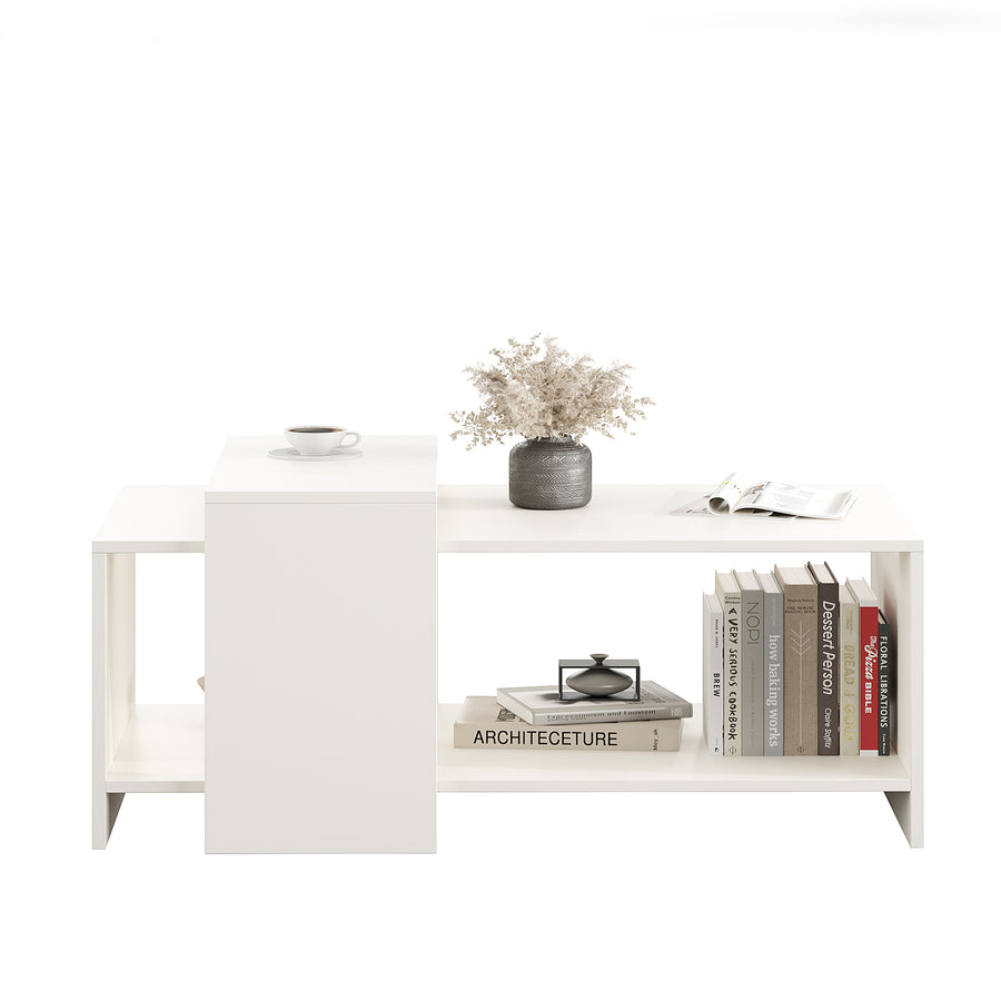 Coffee Table for Living Room with Storage Shelf - Blueten