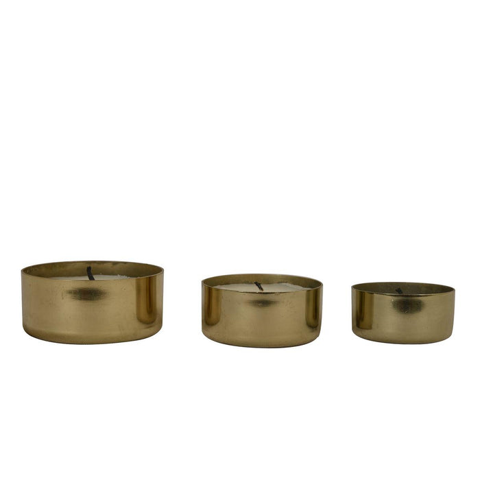 Roshni Metal Votives Diyas with filled flavoured candles in a gift Box (Set of 3)