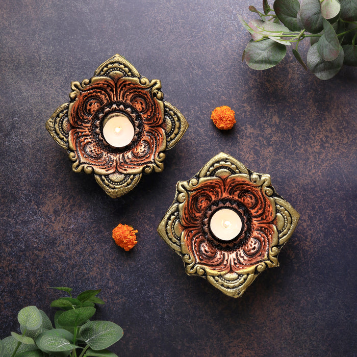 Square Diya Set of 2