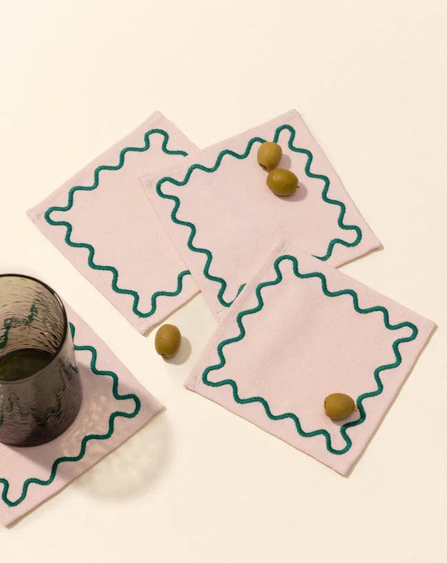 Embroidered Cocktail Napkins - Set of 4