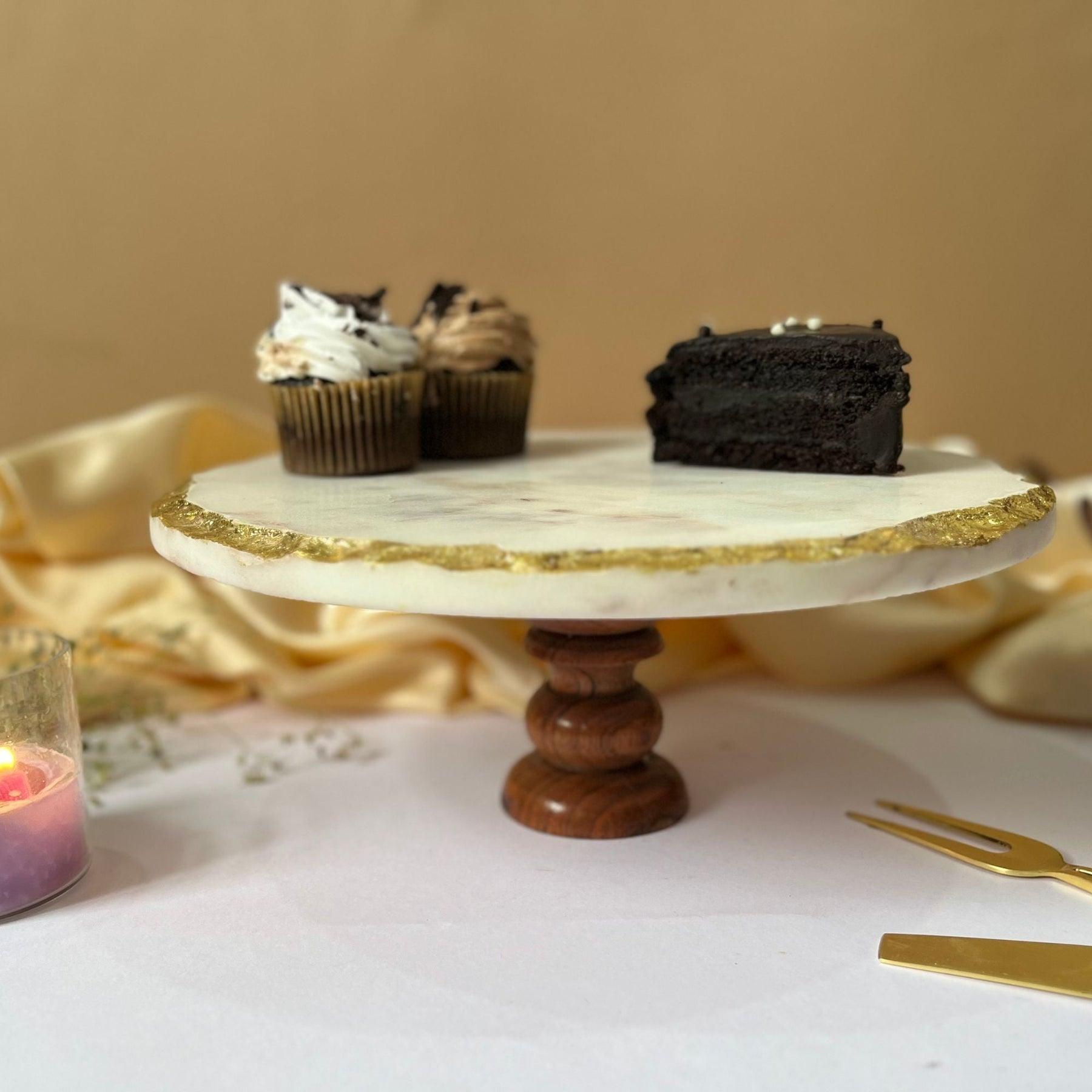 White Marble Cake Stand |  Luxurious Dessert Display Stand