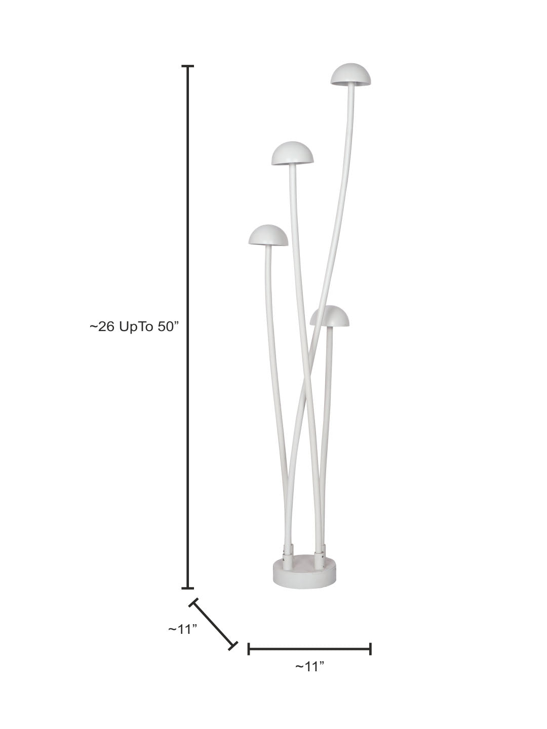 Enoki Modern LED Mushroom Bollard Lights | Off-White Garden Post Lamps