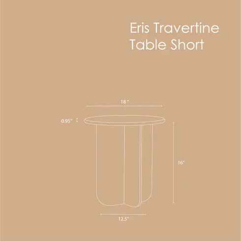 Travertine Side Table for Living Room | Premium Marble Corner Table | End Table