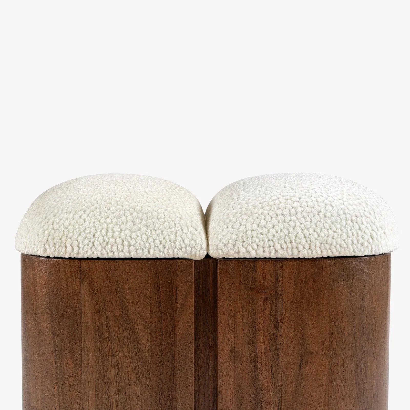 Loaf Pouf | Upholstery and Acacia Wood