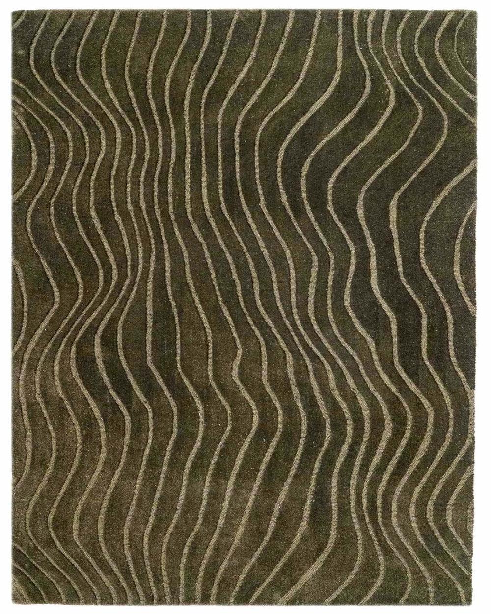 Moss Textured Handcrafted Designer Rug – 100% Wool
