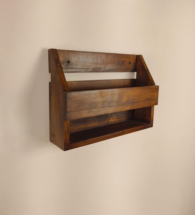 Riverdale Wooden Wall Shelf Organiser With Key Holders