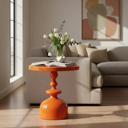 Monaco Gloss Round Iron Side Table – Modern Sculptural Accent Table
