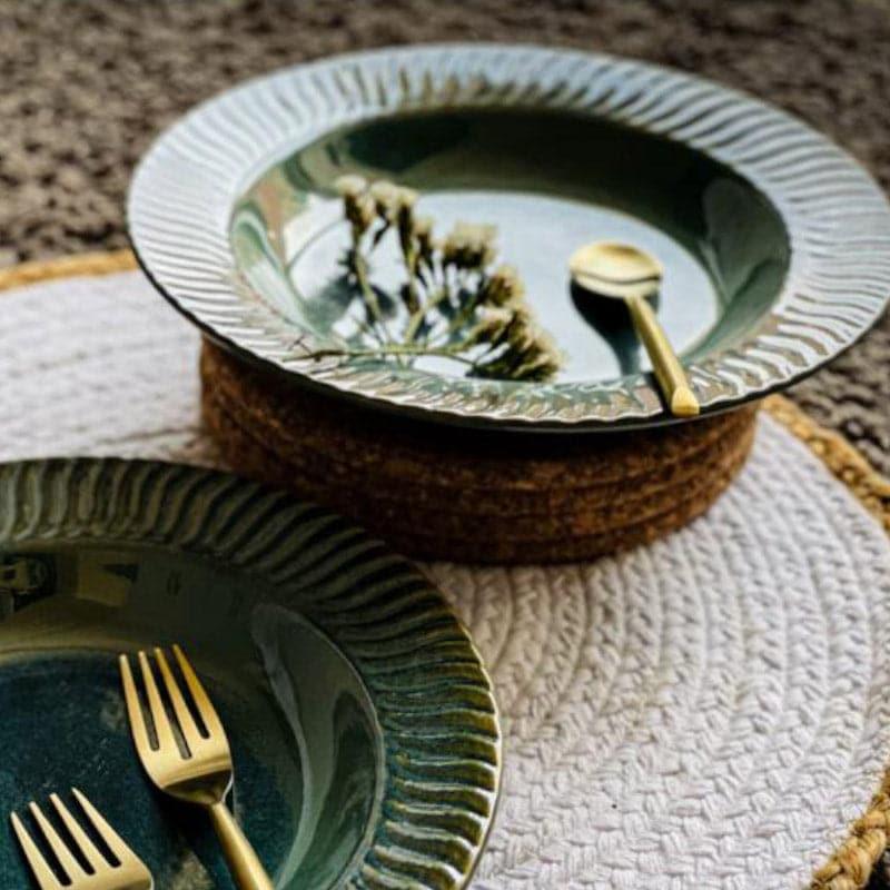 Mer Green Ceramic Plate | Ceramic Pasta Plate | Fancy Serving Platter  1Pc Snacks Serving Platter