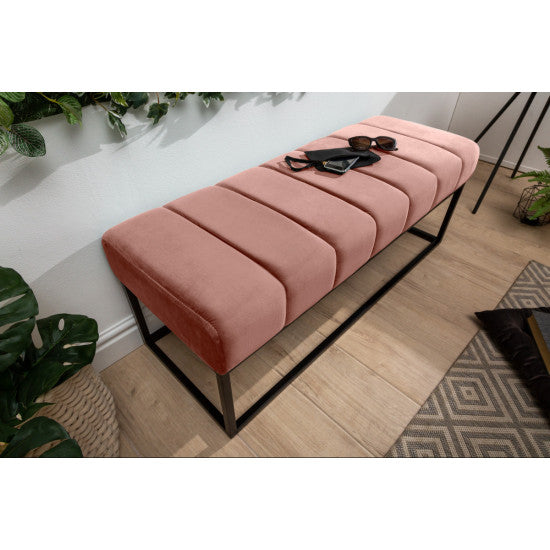 Fresno Long Ottoman Cum Bench | Hallway Bench | Dining Bench | Extra Seating (Ruddy Pink)