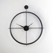 Black Metal Round Wall Clock Decor For Home Living Room Bedroom & Office