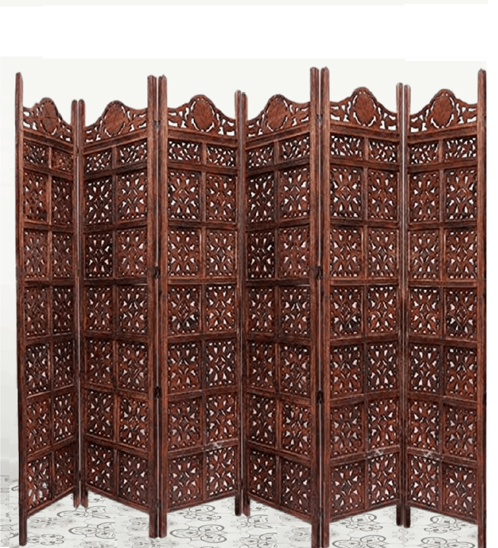 Mango Wood & MDF Jali Room Separator in Folding Design